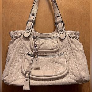 B makowsky beige handbag